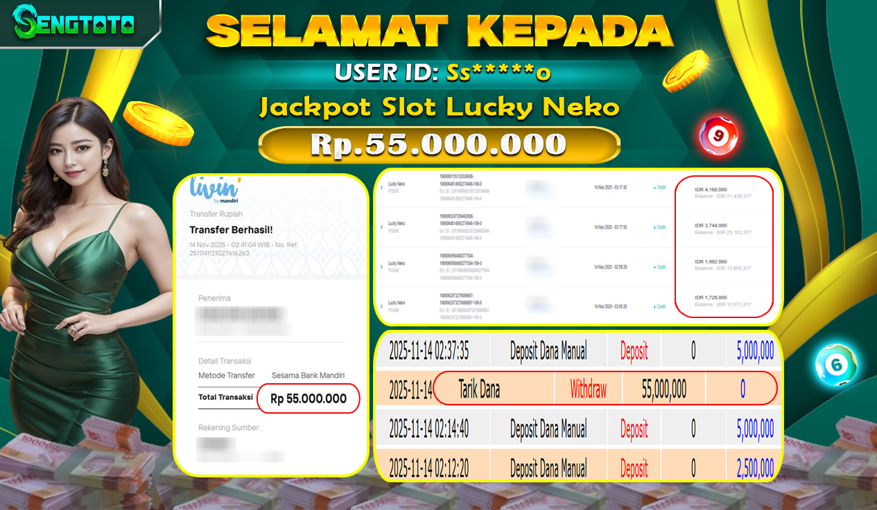 BUKTI PEMBAYARAN SLOT LUCKY NEKO