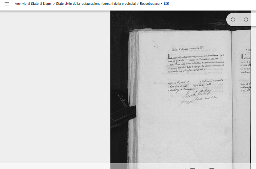 Certidão de Casamento de Raffaele Avino e Catherine Vitelli