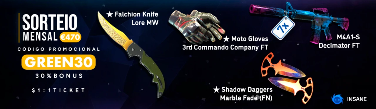 SORTEIO MENSAL INSANE 470€