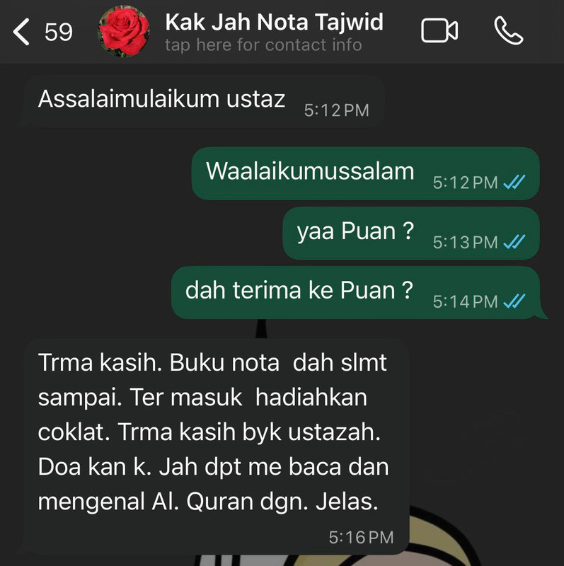 Testimoni WhatsApp 1