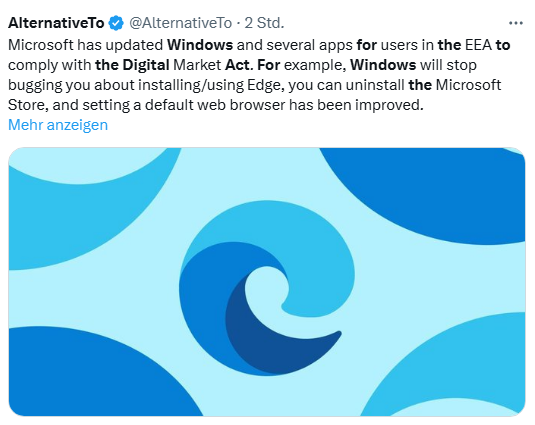 Anpassungen Microsofts für den EWR
