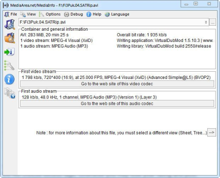 MediaInfo 20.08 (x64) portable