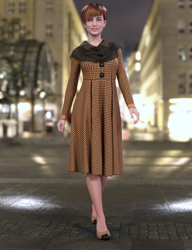 dForce Chilly Day Coat-Dress Outfit for Genesis 8 Female(s)