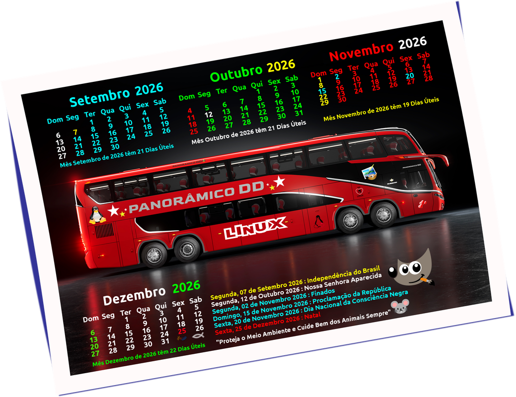 Busscar DD Panoramico NB1 Lateral Direita Calendarios SOND 2026 Extra Polaroid Operator Navy Image M