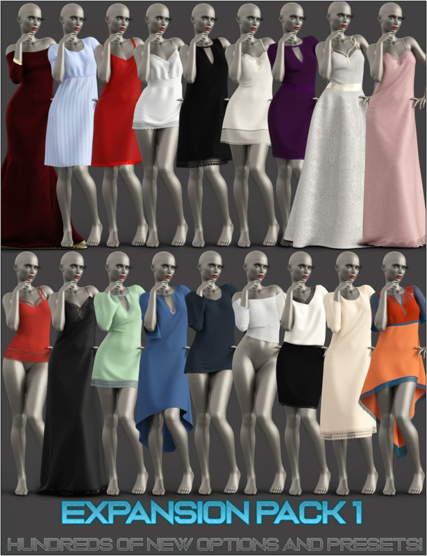 expansion pack 1 for dforce multi dress system for genesis 8 fem