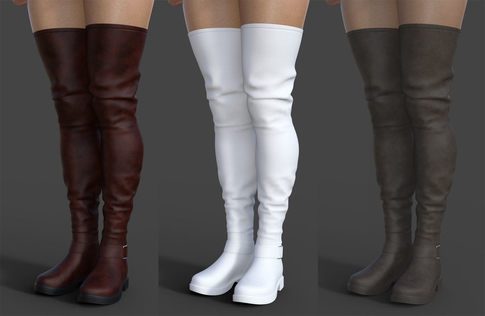 (ON THE BLOG) Long Leather Boots For Genesis 8 Female - Free Daz 3D Models