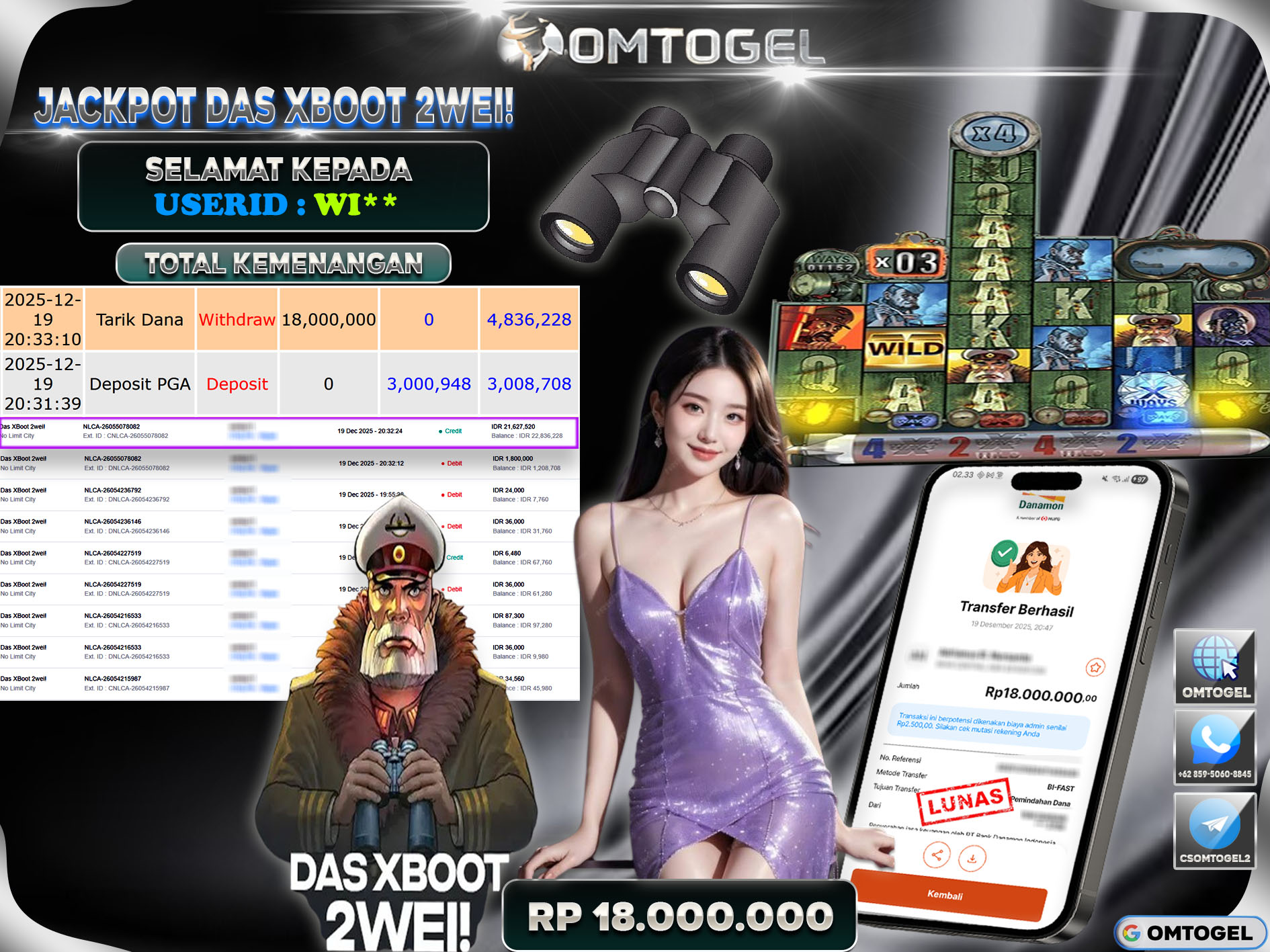 OMTOGEL JACKPOT NO LIMIT CITY DAS XBOOT 2WEIL  ,18 JUTA DI BAYAR LUNAS ,-