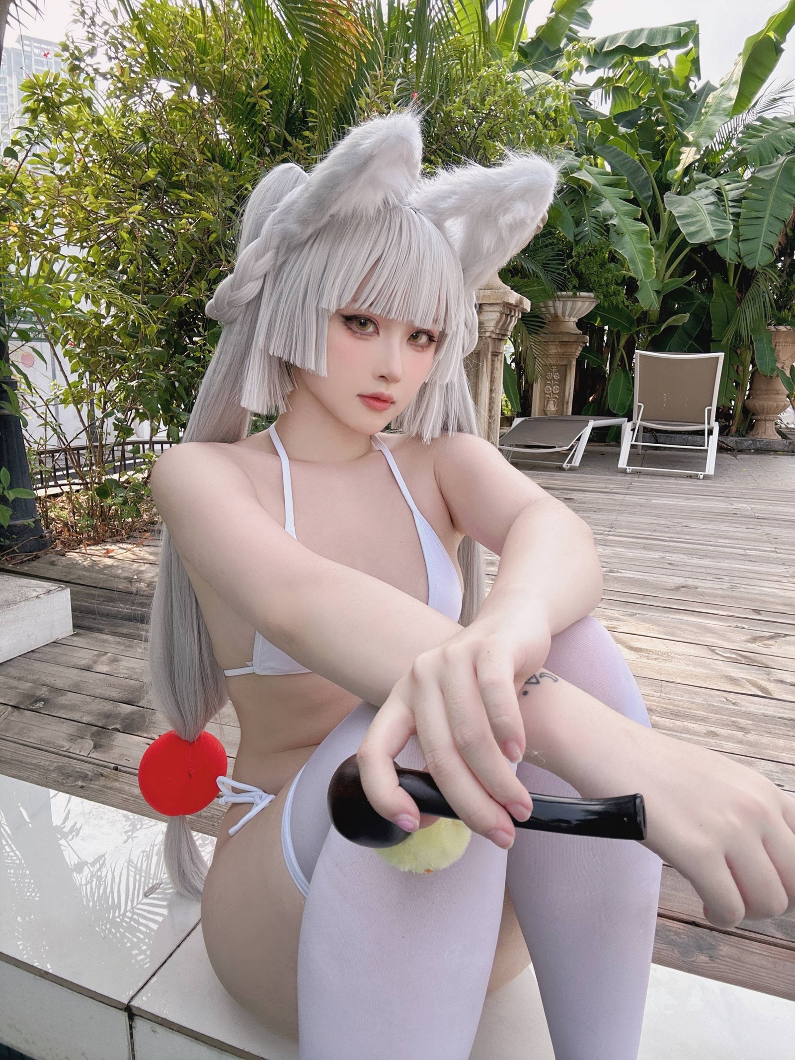 屿鱼 Yuyu 白毛狐狸 兽耳 Cosplay 写真集（19P｜36MB）插图5