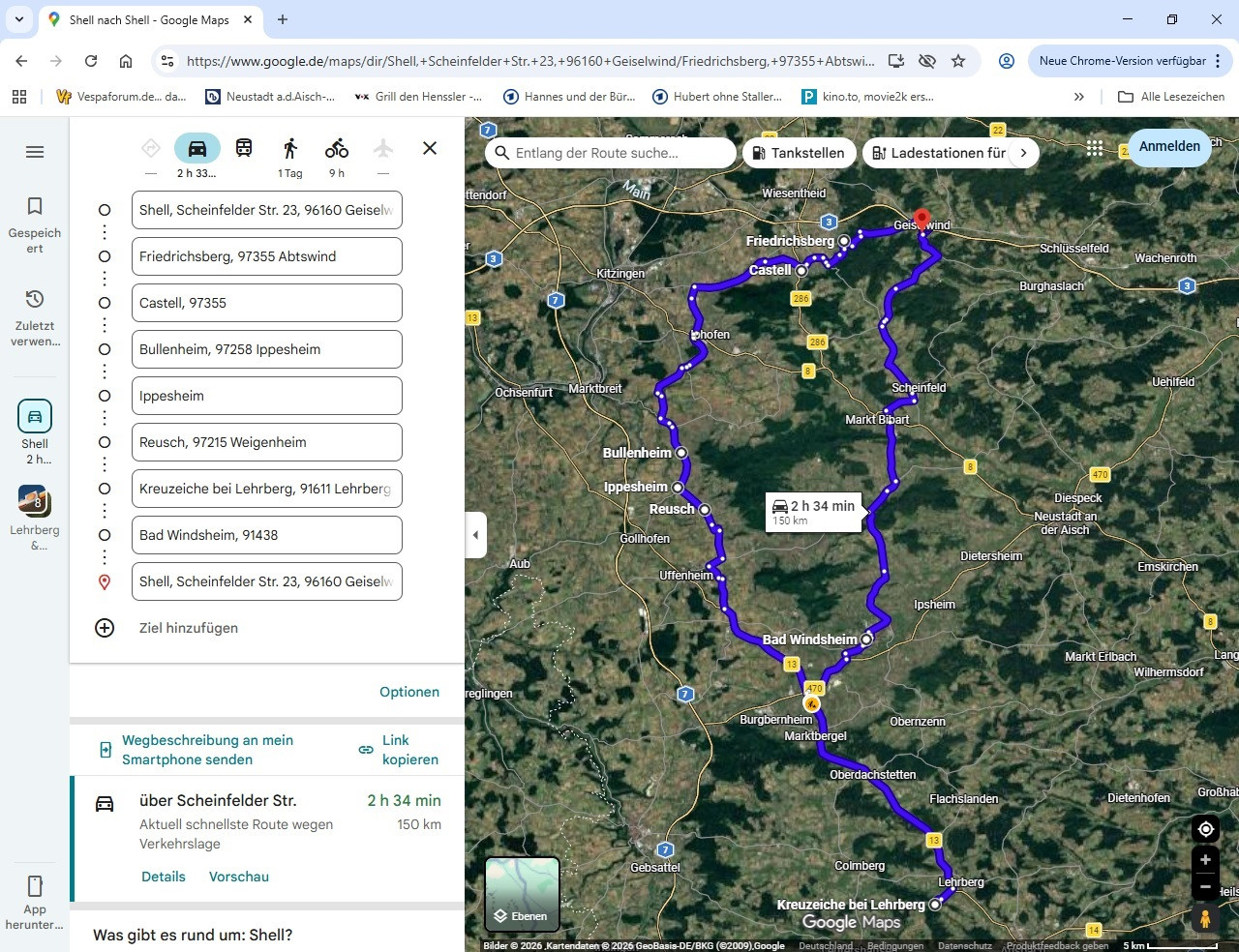 Route 2026 150 Kilometer Weihnfranken mit Schloß Frankenberg