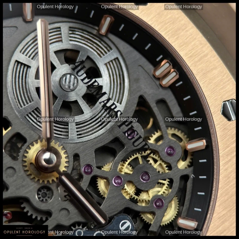 Audemars Piguet Royal Oak Jumbo Extra-Thin Openworked 16204 Rose Gold Skeleton Dial 39mm