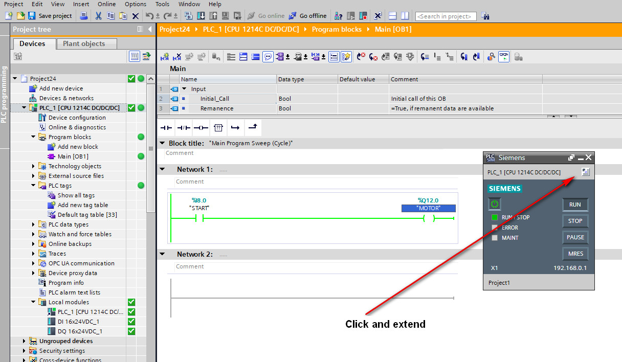 Trying to link the TA 17 with the PLCSIM v17 Trying to link the TA 17 with the PLCSIM v17