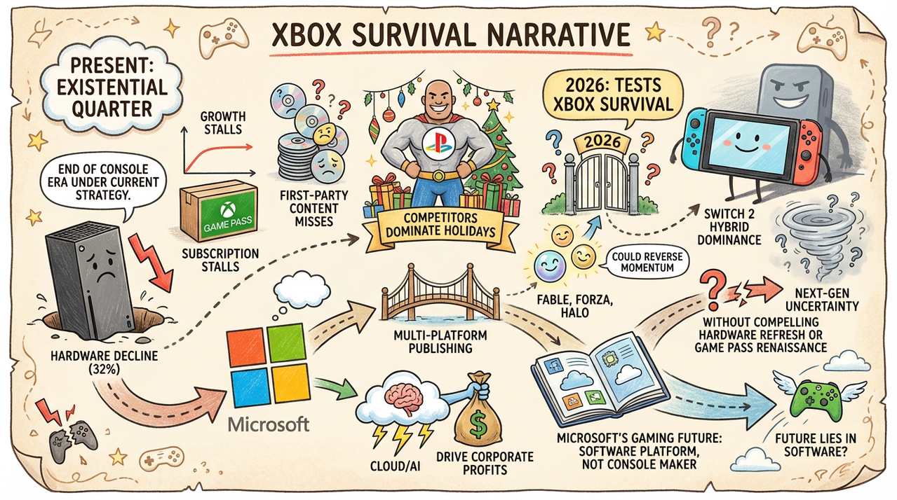 Xbox Gaming Revenue Crashes 9% - Console Sales Down 32% as Microsoft Blames 'Strong Prior Content' 1 Xbox console controllers arranged on dark gaming desk with neon lighting