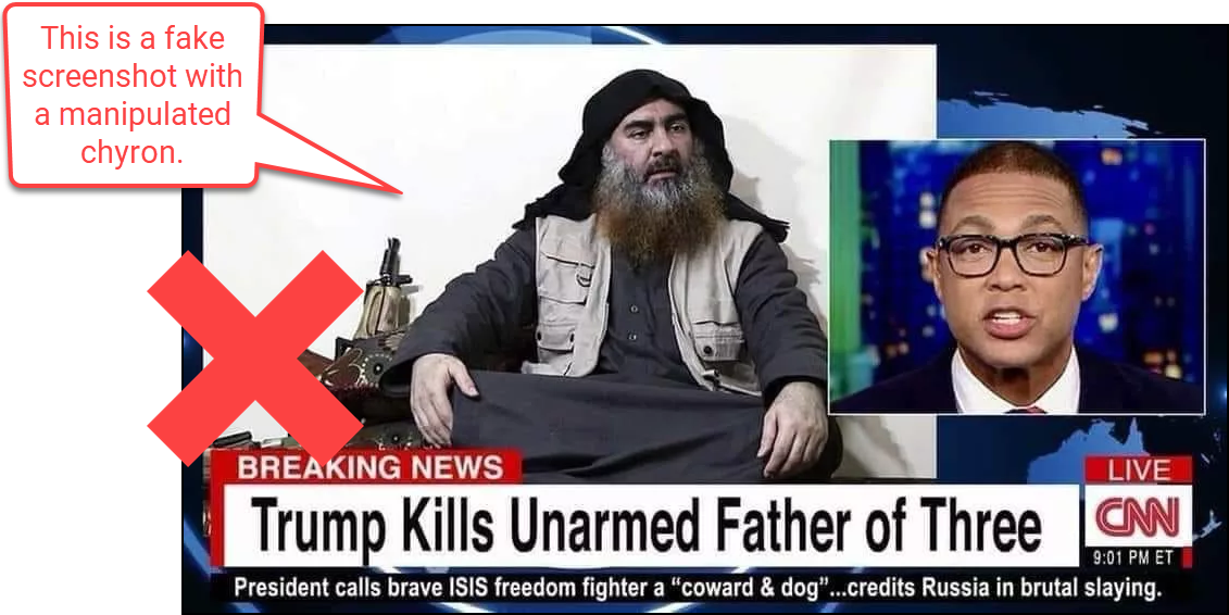 Fake CNN Baghdadi screenshot