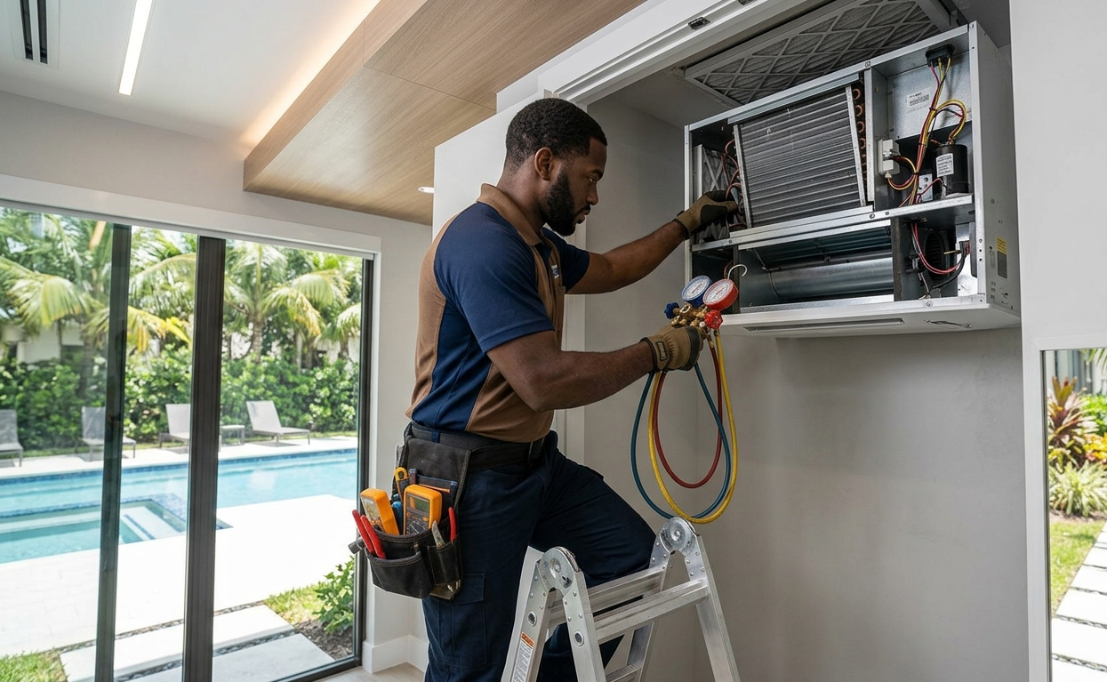 Air Conditioning Repair Miami CO technician at work