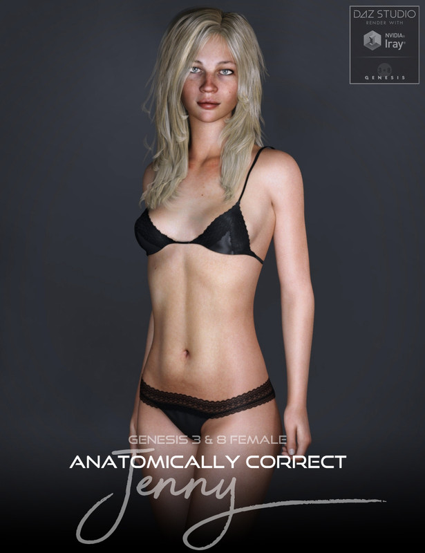 Anatomically Correct: Jenny for Genesis 3 and Genesis 8 Female