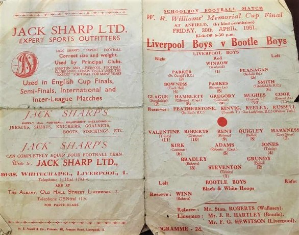 1951 April 20 Liverpool Boys v Bootle Boys (2)