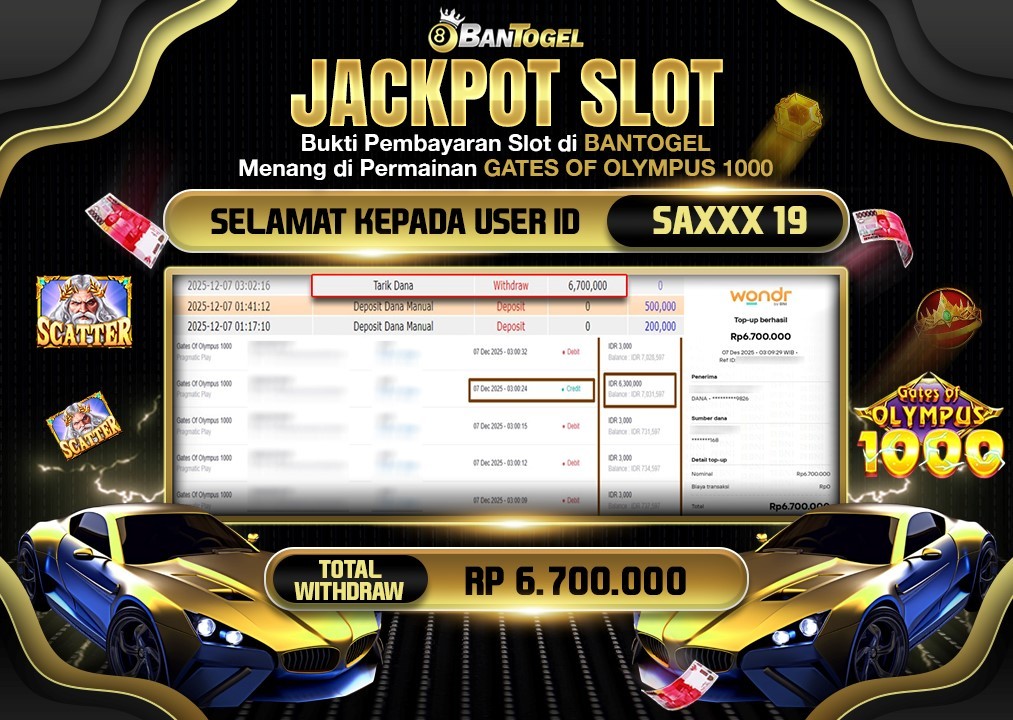 BUKTI JACKPOT LUNAS BANTOGEL