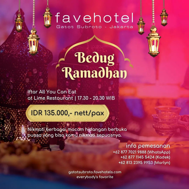 favehotel Gatot Subroto, hotel di Jakarta Selatan yang punya paket bukber all you can eat.