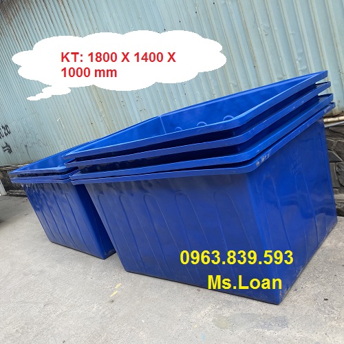 Thùng nhựa nuôi cá 2000l dày, thùng nhựa chữ nhật 2000l giá rẻ toàn quốc / 0963 839 593 ms.loan Thung-chu-nhat-2000lit-1