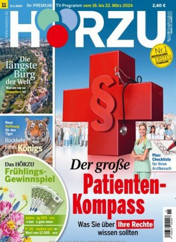 Cover: Hörzu Fernsehzeitschrift No 11 vom 08  März 2024