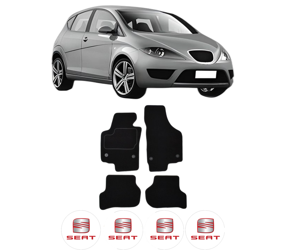 Set Covorase Presuri SEAT ALTEA (5P1) din 2004-2015, Auto, Material Textil Mocheta, 4 Stickere auto cu SEAT
