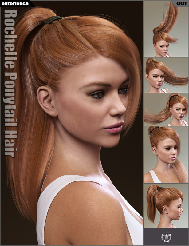 Rochelle Ponytail Hair for Genesis 3 Female(s) Rochelle Ponytail Hair for Genesis 3 Female(s)