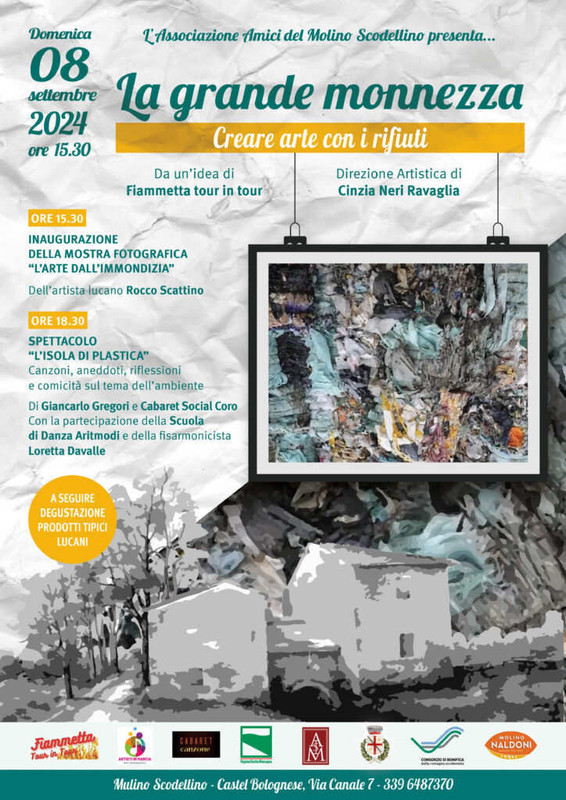 Domenica 8 settembre al Mulino Scodellino “La grande Monnezza – Creare arte con i rifiuti”