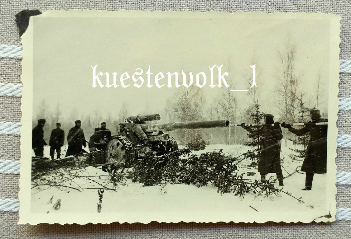 Orig. Foto Krasnyj Bor Russland 2.WK MG Stellung Leningrad Geschütz
