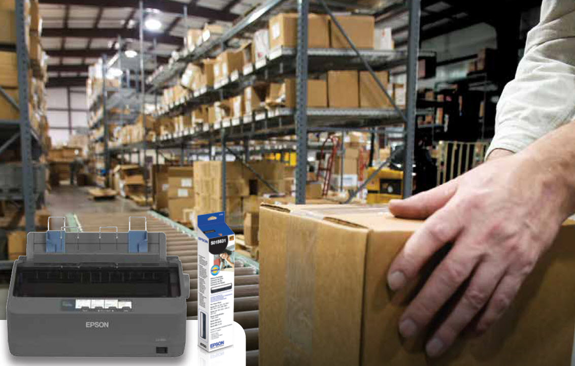 Impresora de matriz de puntos Epson LX-350, mostrando su diseño duradero.