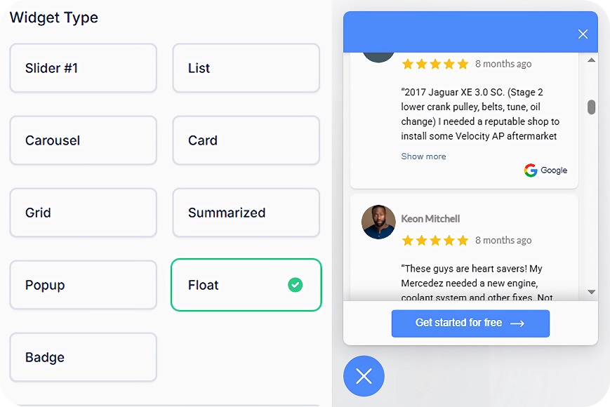 Customizable display widgets design