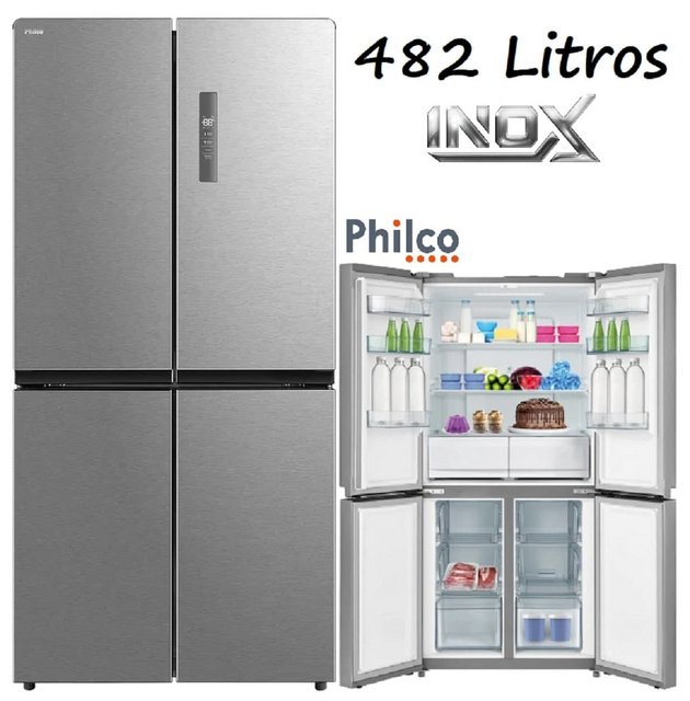 Refrigerador French Door Inverse Philco Frost Free com 482L Inox – PFR500I