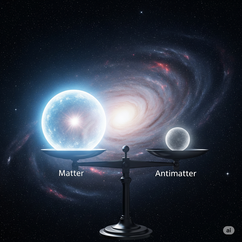 Illustration showing the quark composition of a baryon, likely a Lambda_b^0 baryon, with distinct quarks.