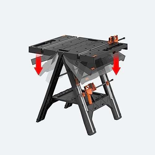 Amazon: Worx WX051 Pegasus Mesa de trabajo multifunción y caballete con prensas y clavijas de sujeción