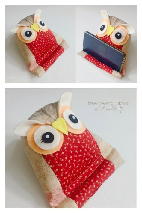 Fabric Owl i Pad Stand Free Sewing Patterns Fabric Art DIY