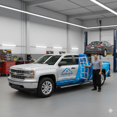 Commercial van wrap Chicago — full wrap with logo and contact info