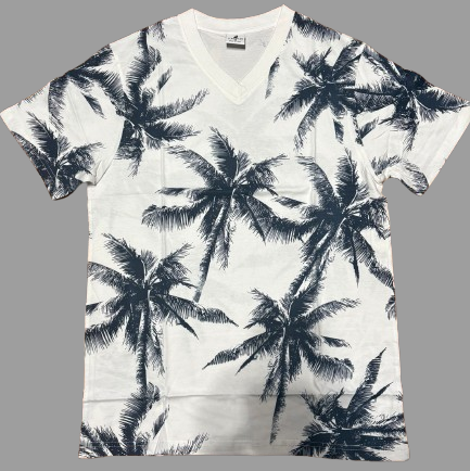 Coconut Tree Print Cotton Shirt