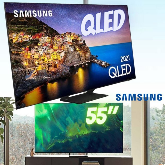 Smart TV 55” 4K QLED Samsung 55Q70A Wi-Fi – Som em Movimento Virtual Processador IA HDR