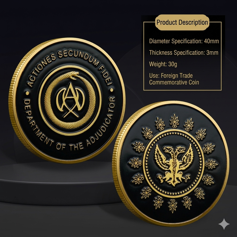 John Wick Adjudicator Medallion Black Coin Keanu Reeves