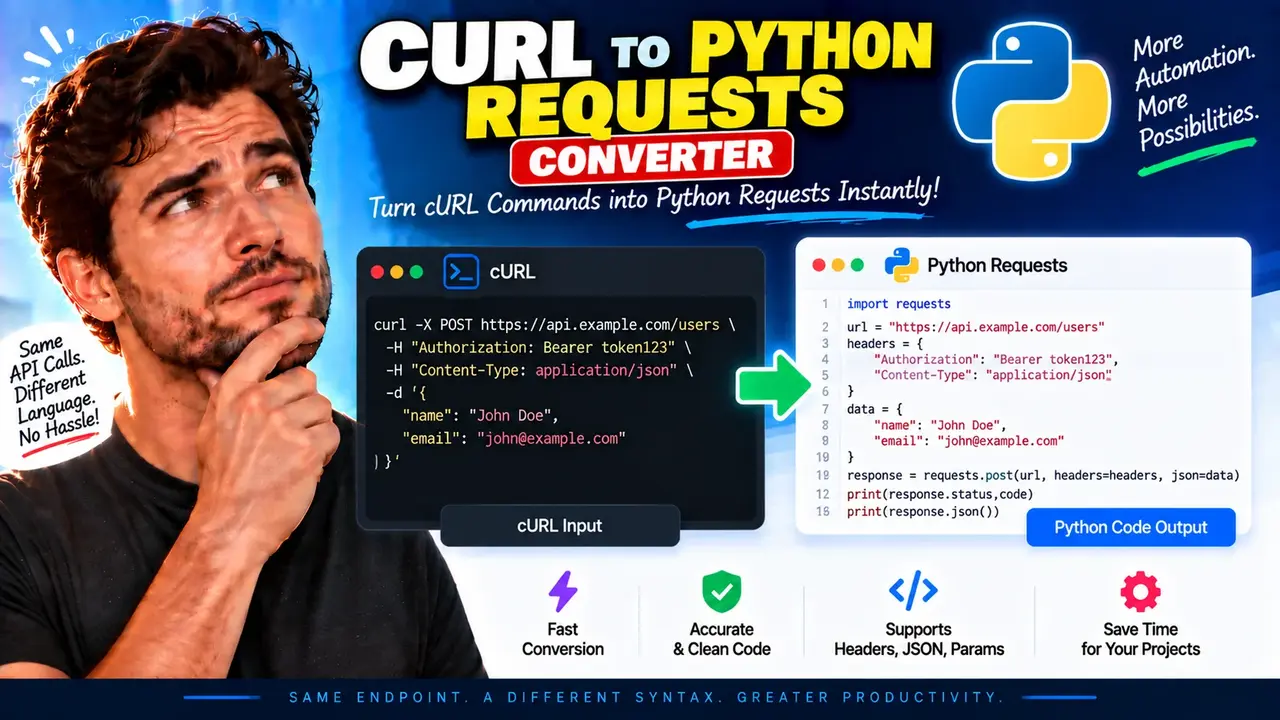 Curl To Python Requests Converter - Free & Accurate