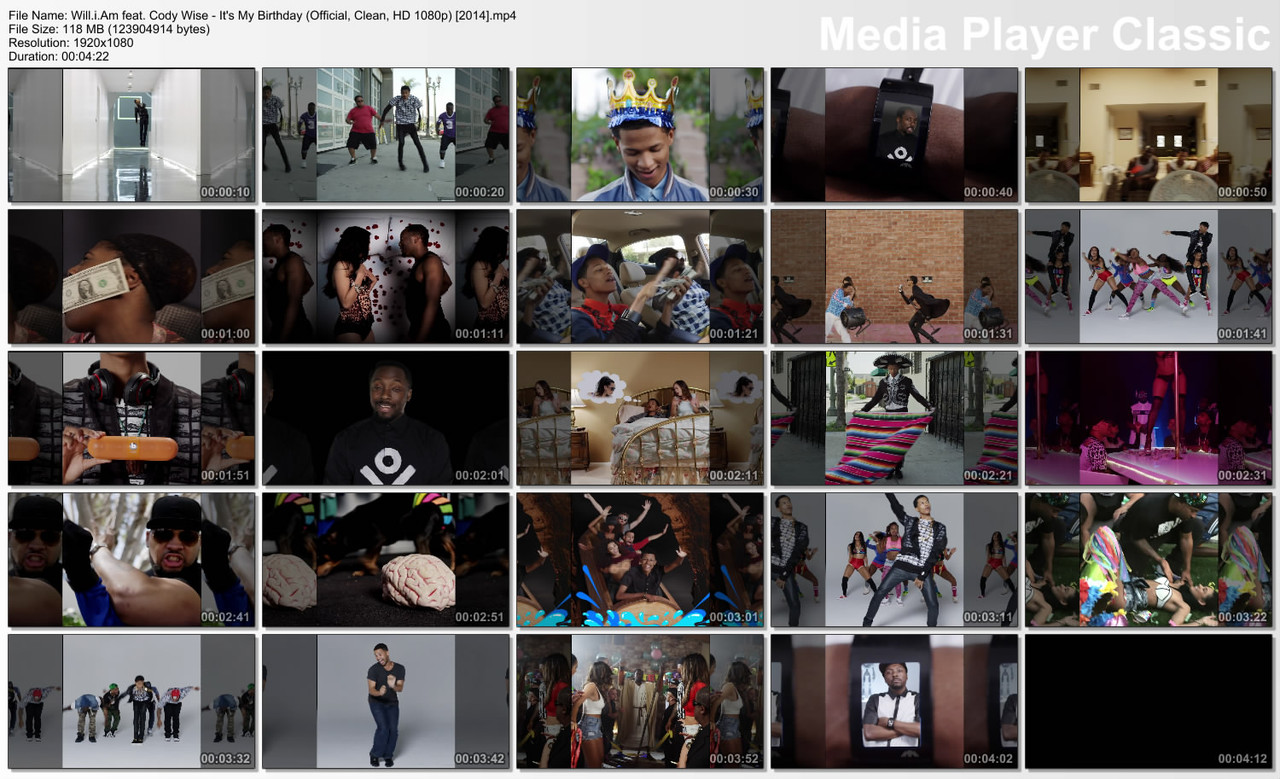 Will.i.Am feat. Cody Wise - It's My Birthday (Official, Clean, HD 1080p) [2014]