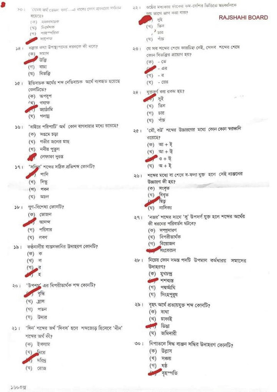SSC Bangla 2nd Paper MCQ Question Solution 2023