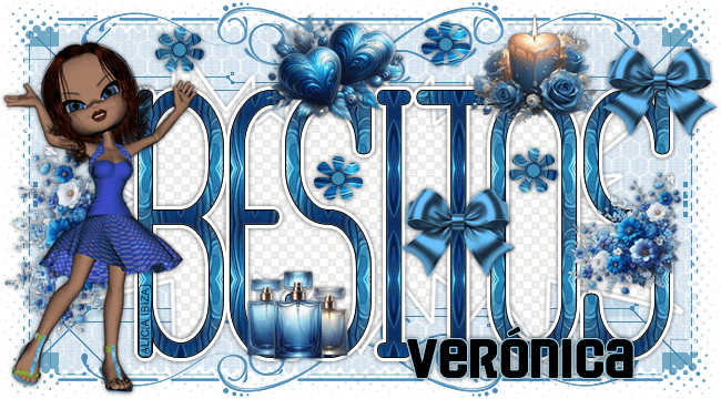 Besos Composition en Bleu veronica