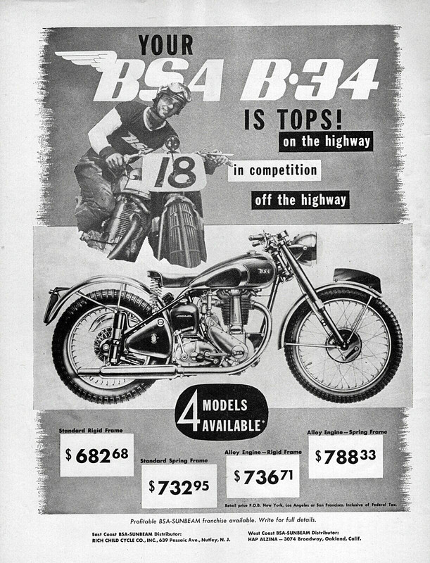1951 BSA ZB34GS Scrambler Ad