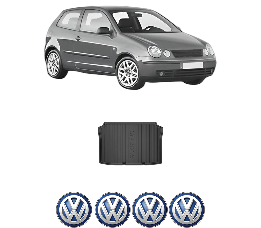 Tavita Portbagaj Volkswagen POLO IV (9N_, 9A_) din 2001-2009, Protectie Portbagaj Auto, 4x Stickere auto cu Volkswagen