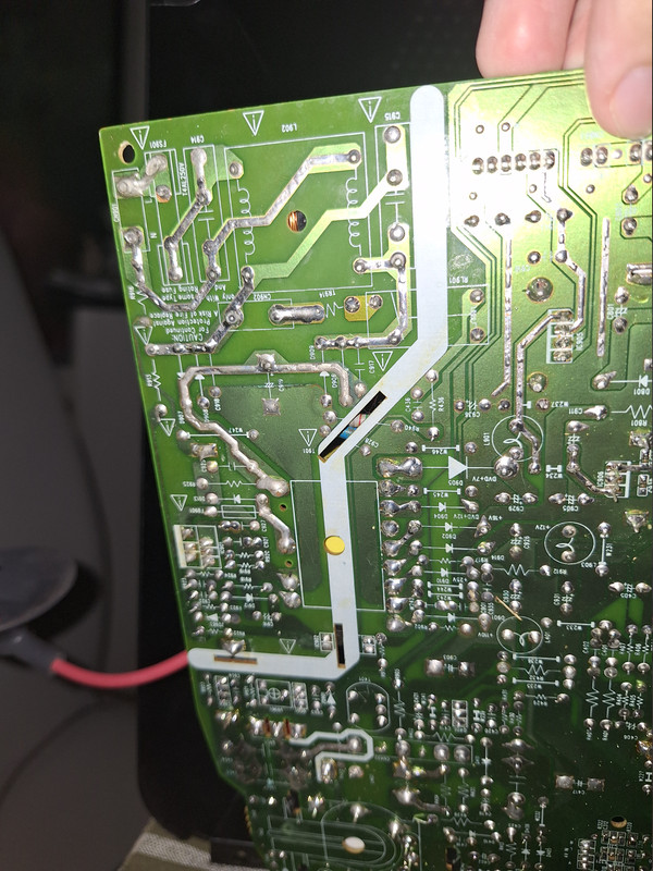 Underside of the power inputs