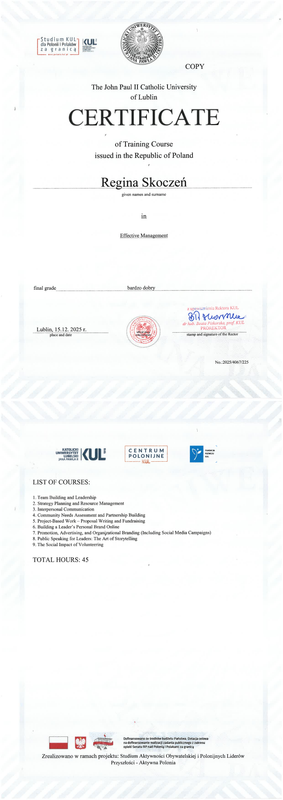 certyf manag kul efect