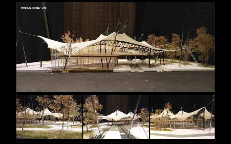 Tensile Membrane Train Station Model