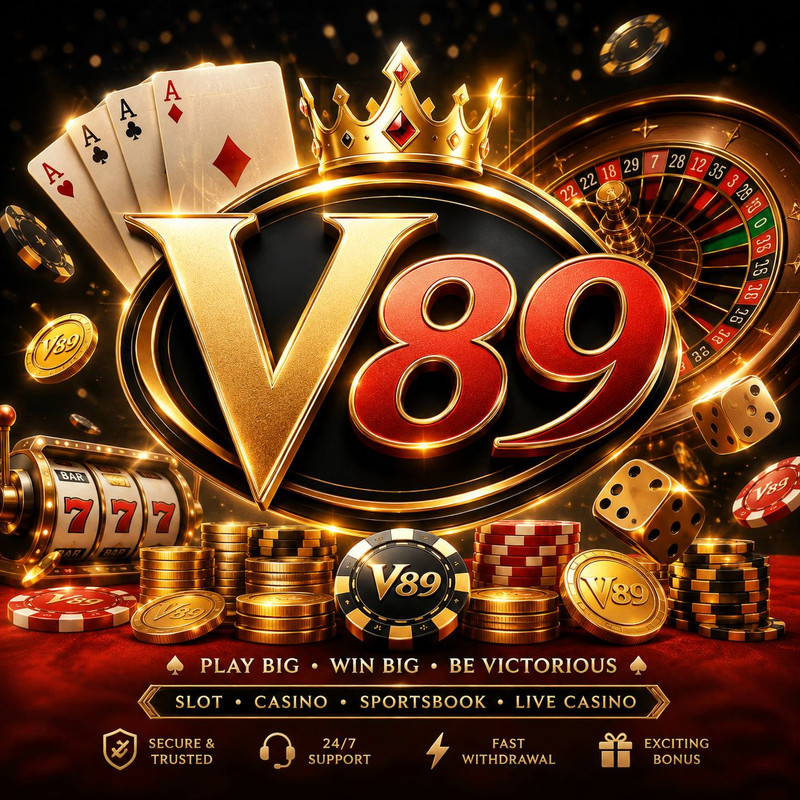 Banner Aplikasi V89 dengan akses permainan digital