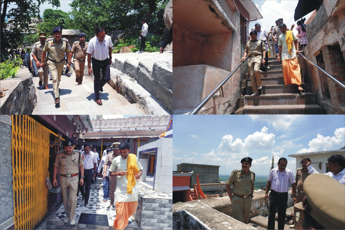 डीआईजी झाँसी द्वारा श्रावण मास के प्रथम सोमवार पर मऊरानीपुर क्षेत्र के मन्दिर/शिवालयों का भ्रमण कर परखी सुरक्षा व्यवस्था, पुलिस को लगातार भ्रमणशील रहकर सुरक्षा व्यवस्था दुरूस्त रखने के दिए निर्देश