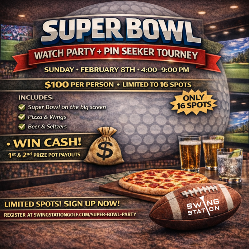 Super Bowl Watch Party + Pin Seeker Tourney at Swing Station